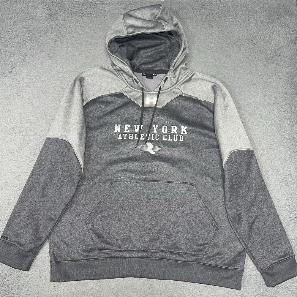 Under Armour NYAC New York Athletic Club Hoodie Men's 2XL XXL Gray Storm 549444